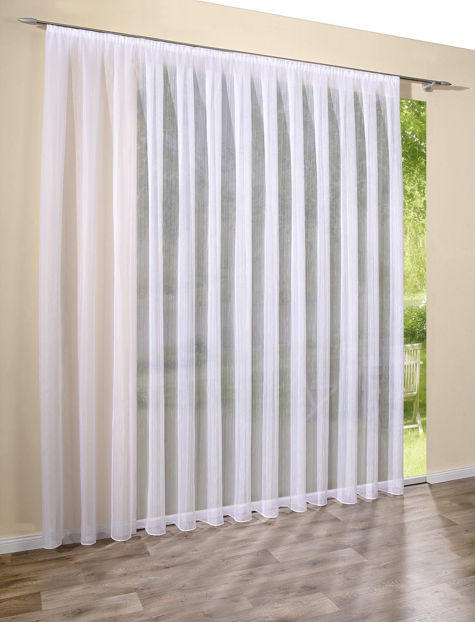 Gardine »Voile Streifen« Weiß | DecoHome