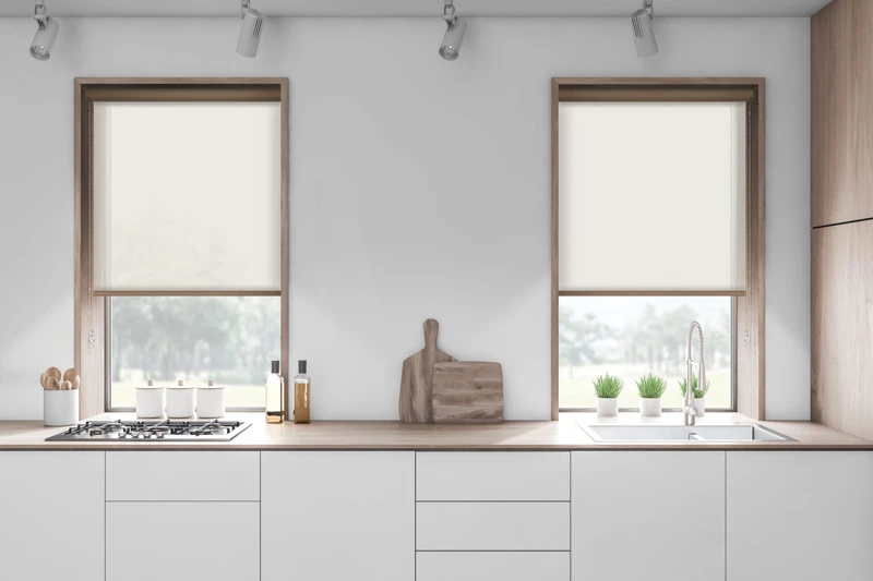 White kitchen countertops in loft room