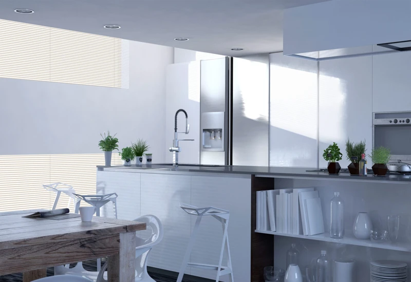 Modern White Architectural Home Kitchen Design