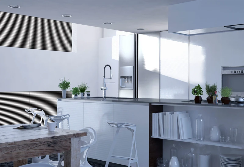 Modern White Architectural Home Kitchen Design