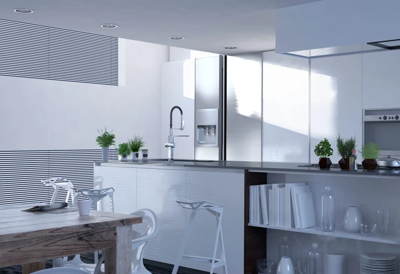 Modern White Architectural Home Kitchen Design