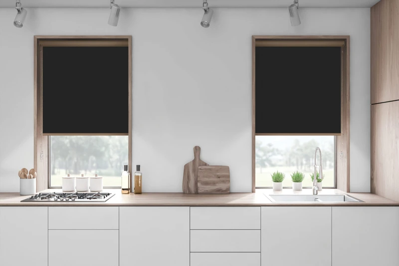 White kitchen countertops in loft room