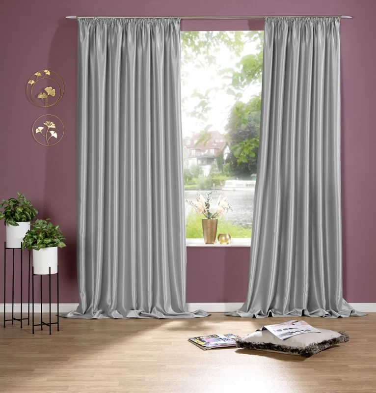 Vorhang »Blackout Satin« Hellgrau