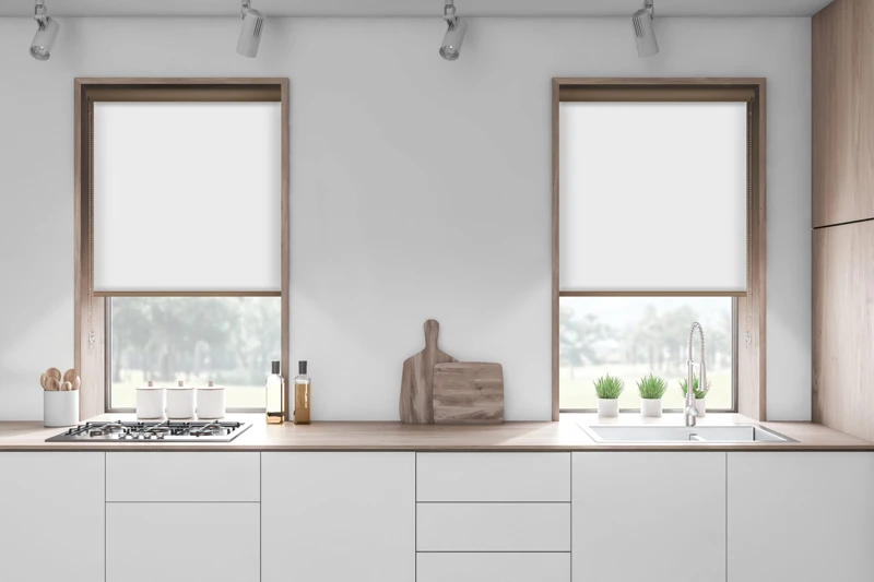 White kitchen countertops in loft room